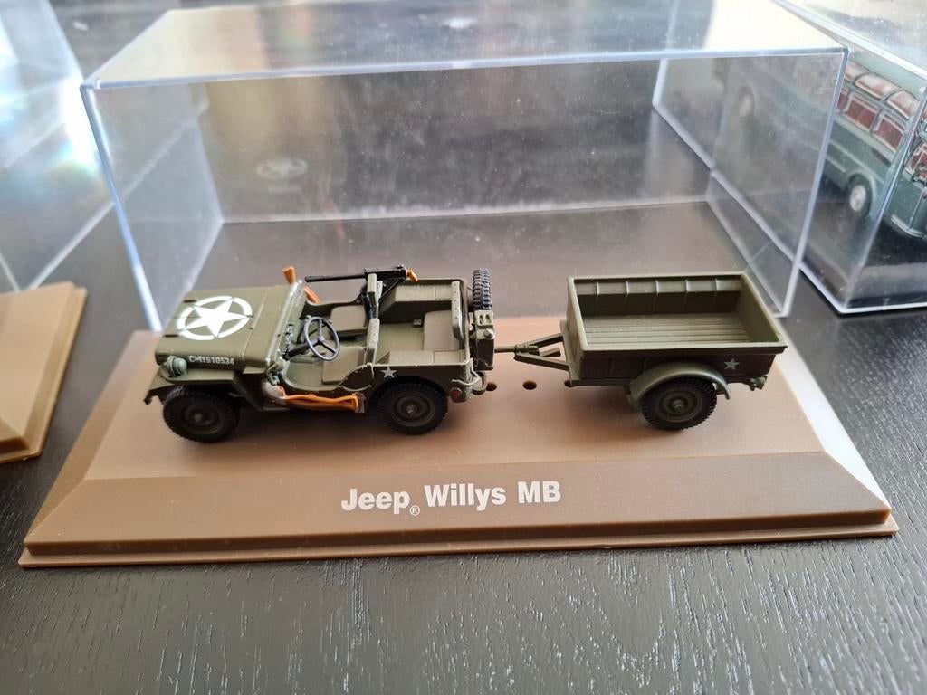 Jeep Willys MB Model met Aanhanger, Overige merken, 1:50 of kleiner, Auto, Ophalen of Verzenden