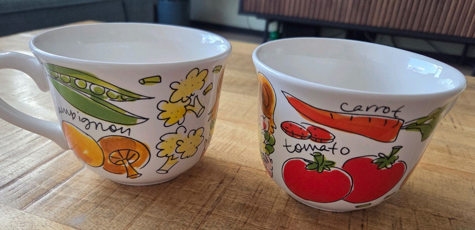 4 x Blond Amsterdam Soepkommen 'Eat your veggies', Ophalen, Zo goed als nieuw, Kom(men), Aardewerk