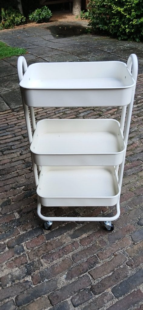 Multifunctionele keukentrolley - trolley crème, Huis en Inrichting, Keukentrolley, Ophalen, Zo goed als nieuw, Metaal