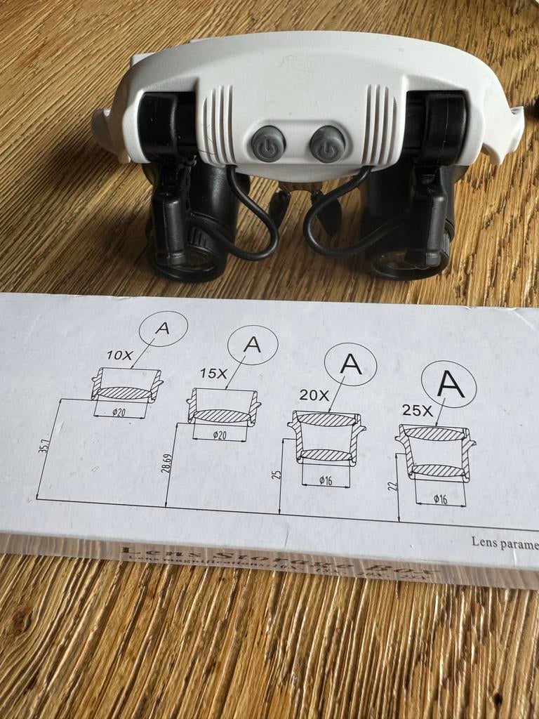 Loeplamp met LED verlichting - 10x, 15x, 20x, 25x vergroting, Ophalen of Verzenden, Zo goed als nieuw, Loeplamp