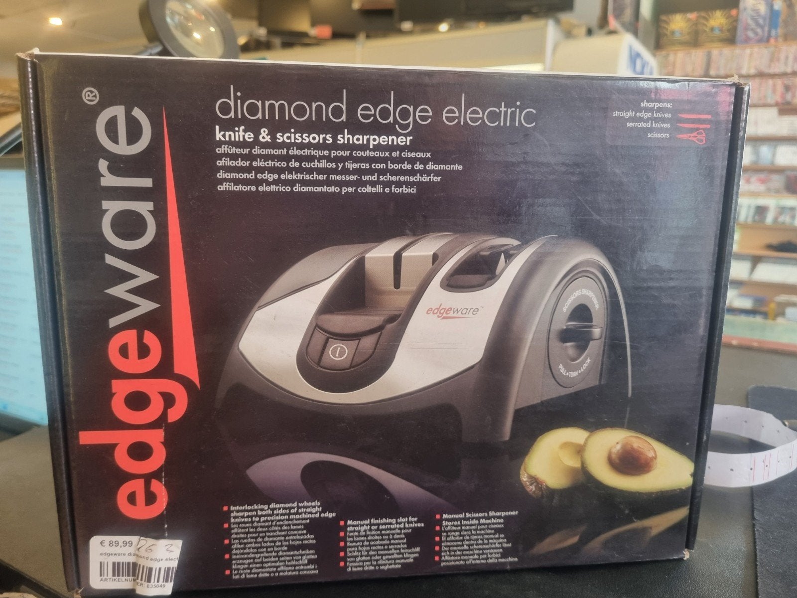 Edgeware Diamond Edge Elektrische Messenslijper, Huis en Inrichting, Keuken | Keukenbenodigdheden, Overige typen, Kunststof, Onbekend