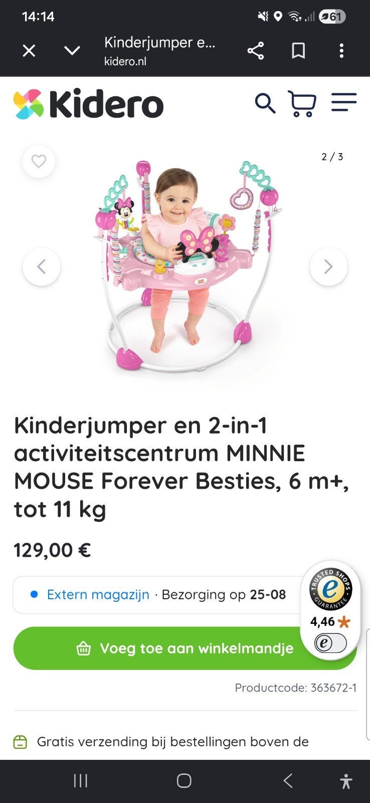 baby kinder jumper minnie mouse z.g.a.n., Ophalen of Verzenden, Zo goed als nieuw, Verstelbaar