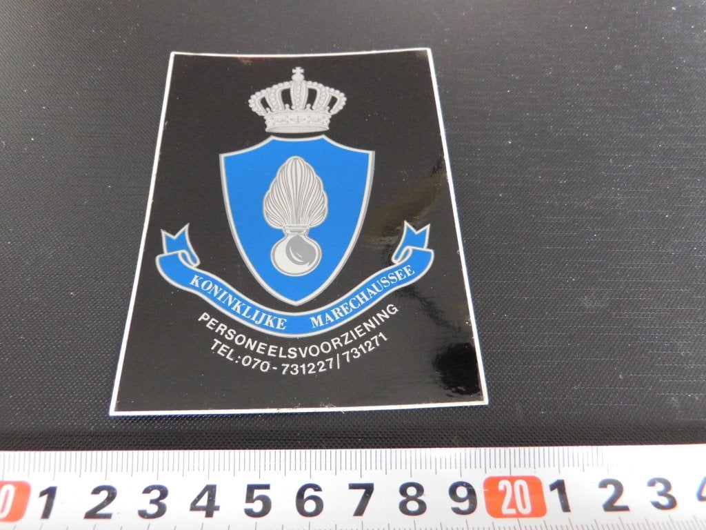 sticker Politie KMAR Leger Marechaussee  MPOM 821 *, Ophalen, Zo goed als nieuw