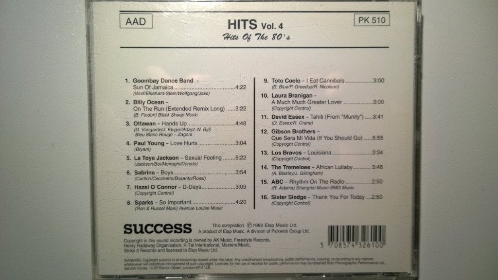 Hits Volume 4 Hits Of The 80's, Ophalen of Verzenden, Zo goed als nieuw, Pop, Album