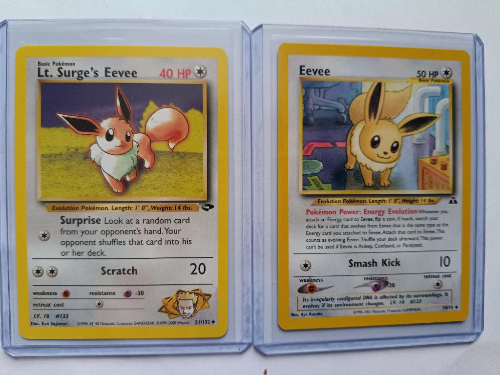 Eevee setje old school, Ophalen of Verzenden, Zo goed als nieuw, Meerdere kaarten