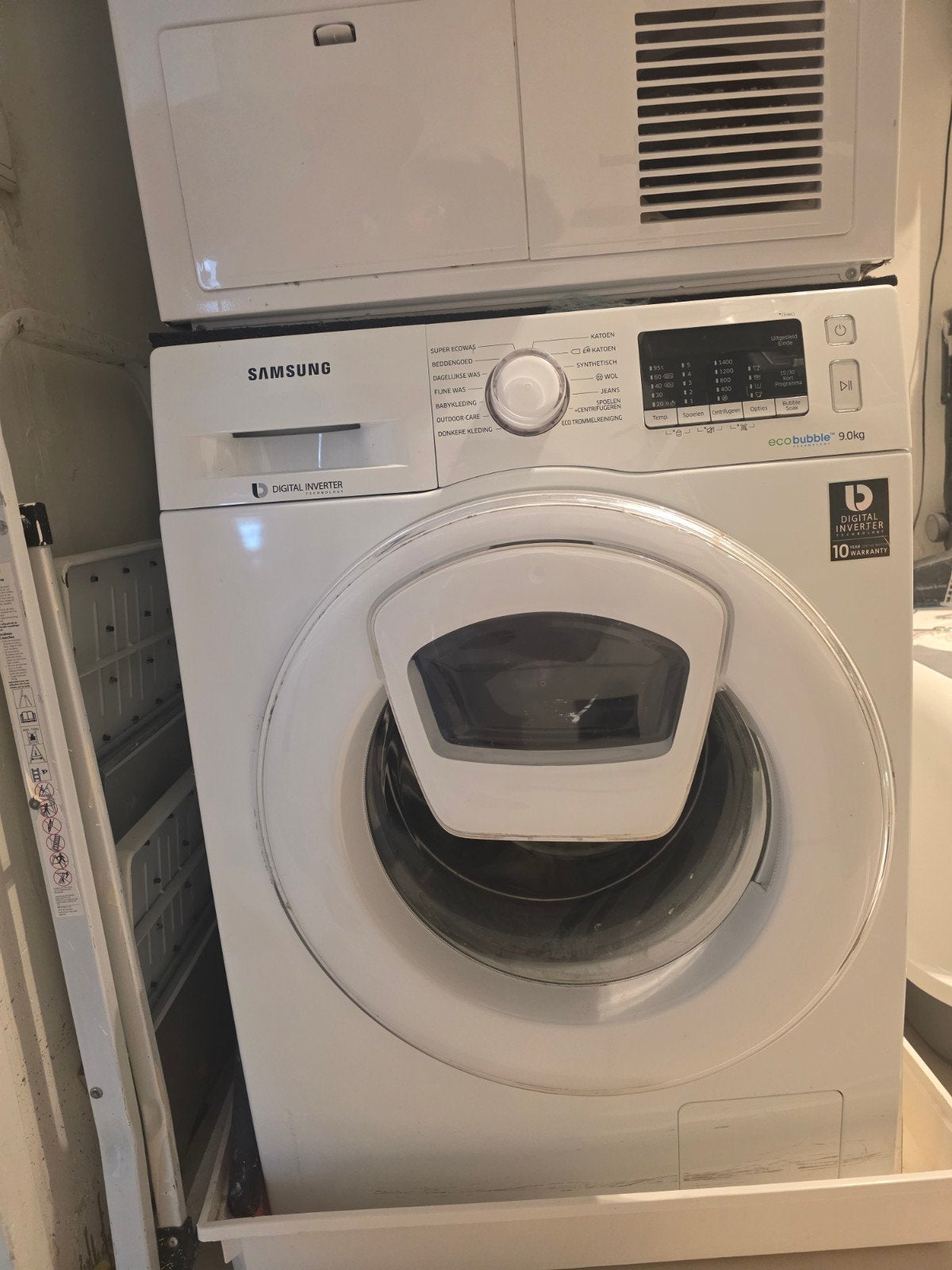 Samsung eco bubble 9kg, 1200 tot 1600 toeren, Gebruikt, 8 tot 10 kg, Ophalen of Verzenden