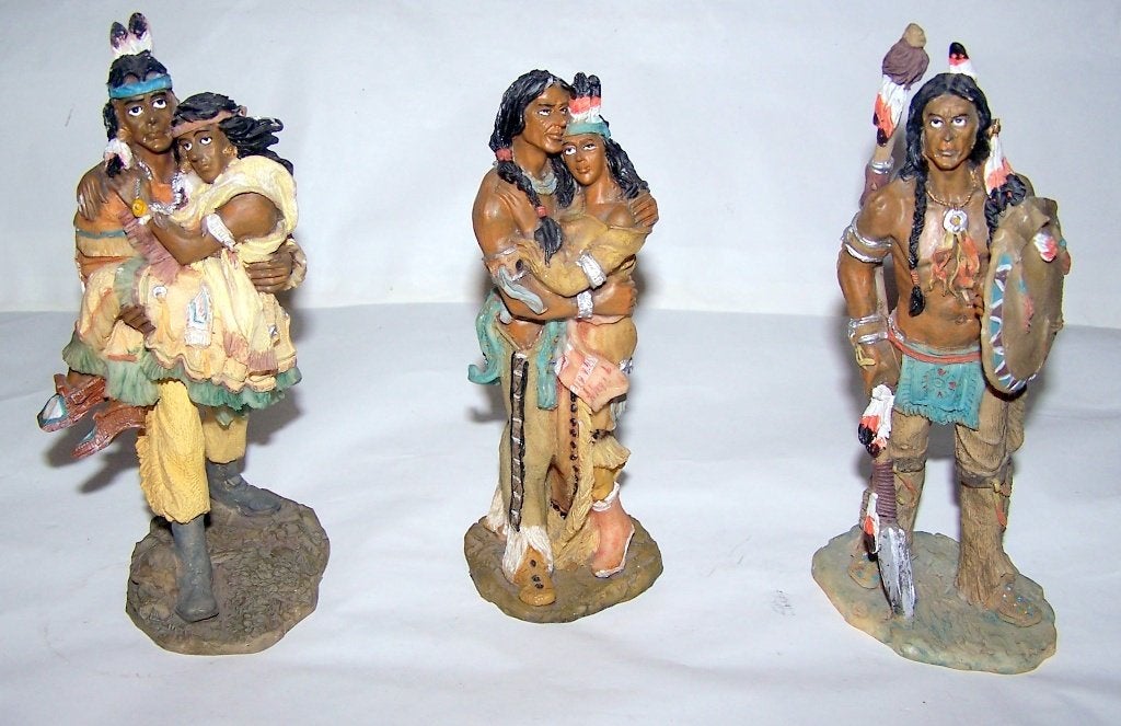 Mooie set van drie gedetailleerde Indianen beeldjes. Nwst., Ophalen of Verzenden, Nieuw, Mens