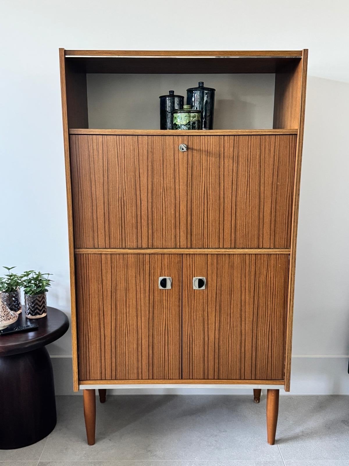 Vintage secretaire/boekenkast met bureaufunctie, Antiek en Kunst, Ophalen of Verzenden