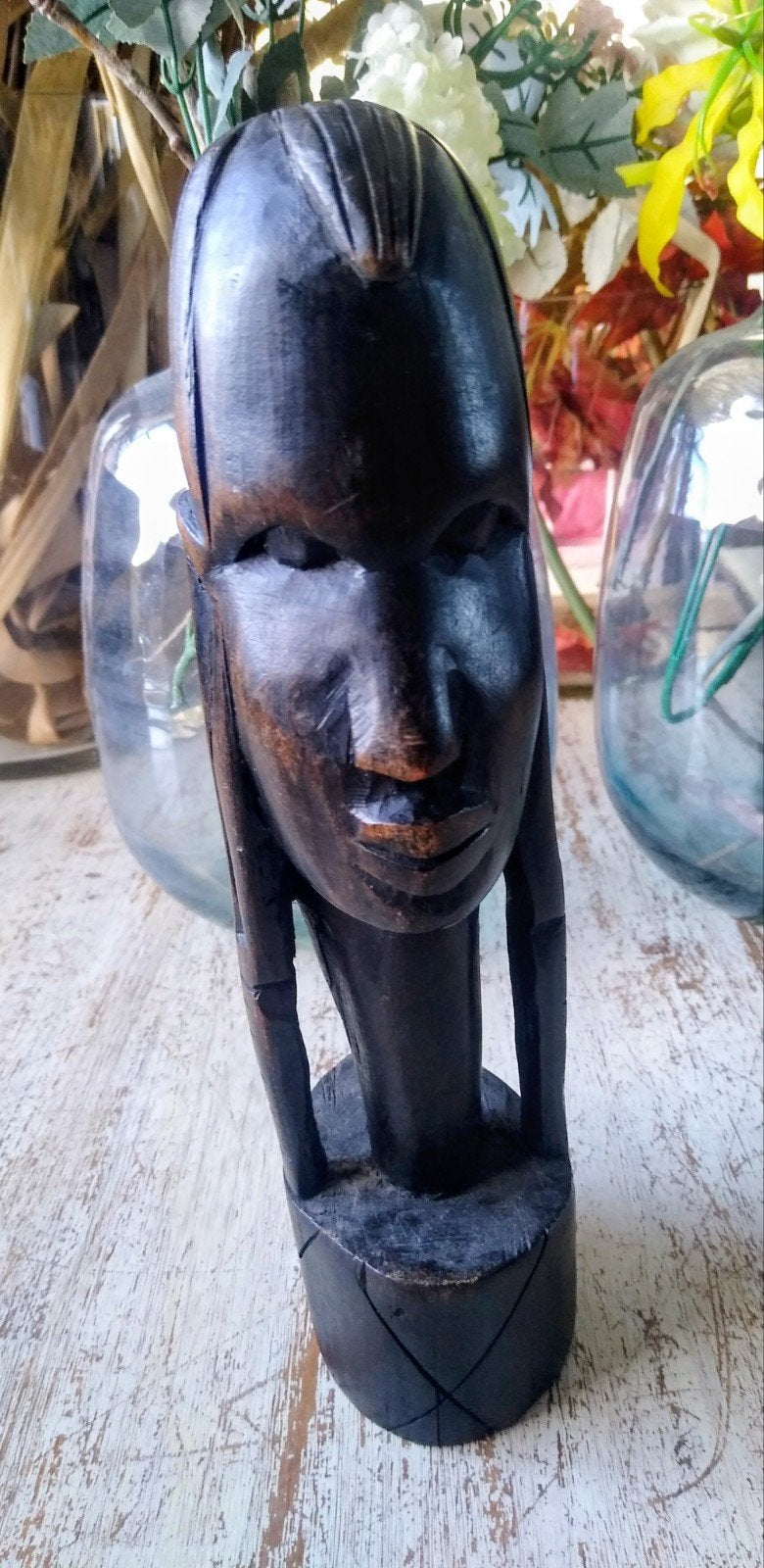 Afrikaans houtsnijwerk ebbenhout, Houtsnijwerk, Ophalen of Verzenden, 20 - 50 cm, Hout