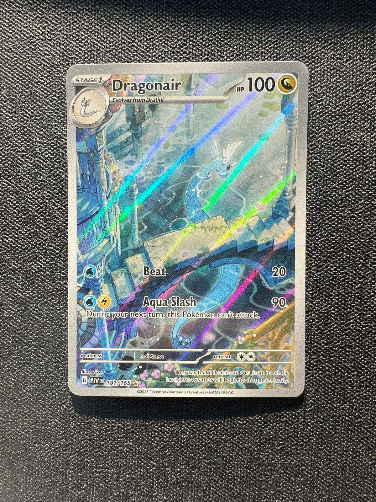 Dragonair IR 181/165 Pokémon kaart, Ophalen of Verzenden, Zo goed als nieuw, Losse kaart, Foil