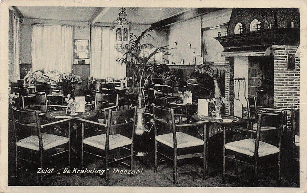 AM176 Zeist Theehuis De Krakeling Theezaal 1939, Verzenden, 1920 tot 1940, Gelopen, Utrecht