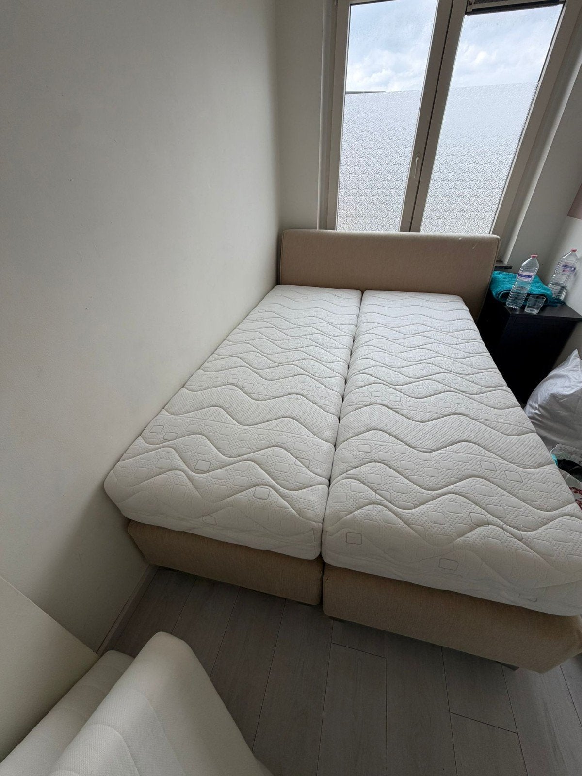 Bezorging is mogelijk 140x200 zgan complete boxspring bed, Huis en Inrichting, Tweepersoons, Zo goed als nieuw, 200 cm, 140 cm