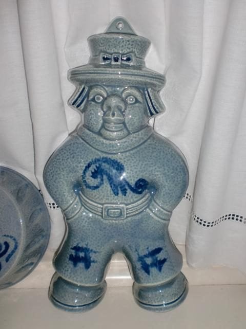 Oude PUDDINGVORM, Mannetje met Hoed van BLEU BAND, Keramiek, Ophalen of Verzenden, Huis en Inrichting