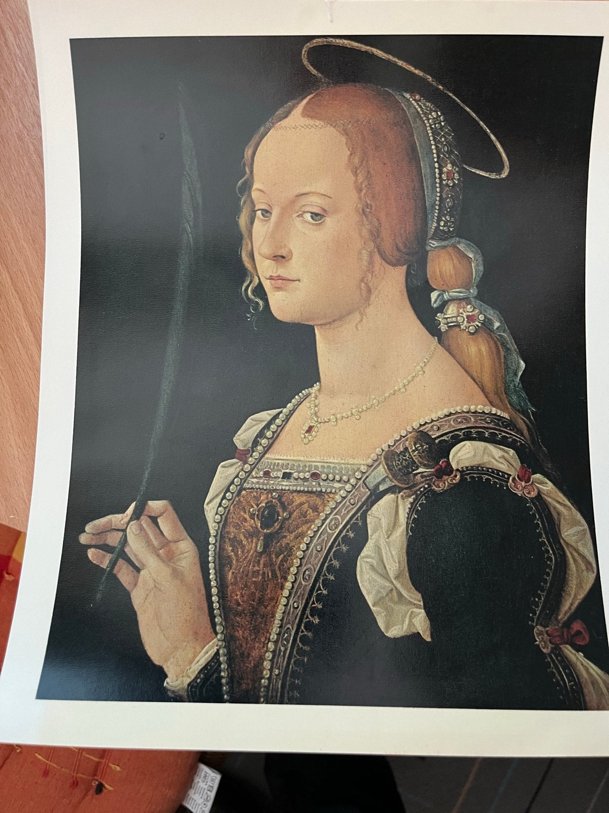 Bartolommeo Montagna - Dame von Rang als Heilige Justina, Ophalen of Verzenden