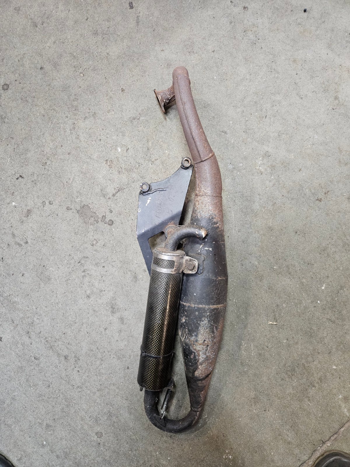 Yasuni R Morini Aprilia SR 2000 Uitlaat met werk., Ophalen of Verzenden, Gebruikt, Uitlaat, Aprilia