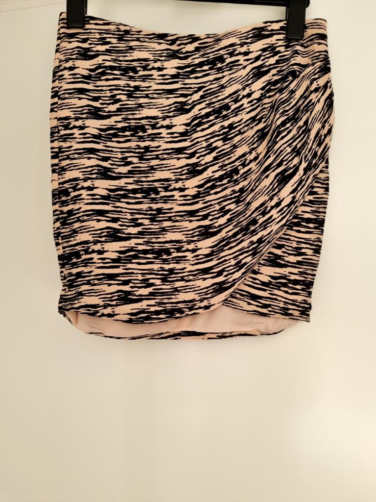 Maison Scotch rok met zebraprint maat 1 (S), Zwart, Zo goed als nieuw, Maat 36 (S), Boven de knie