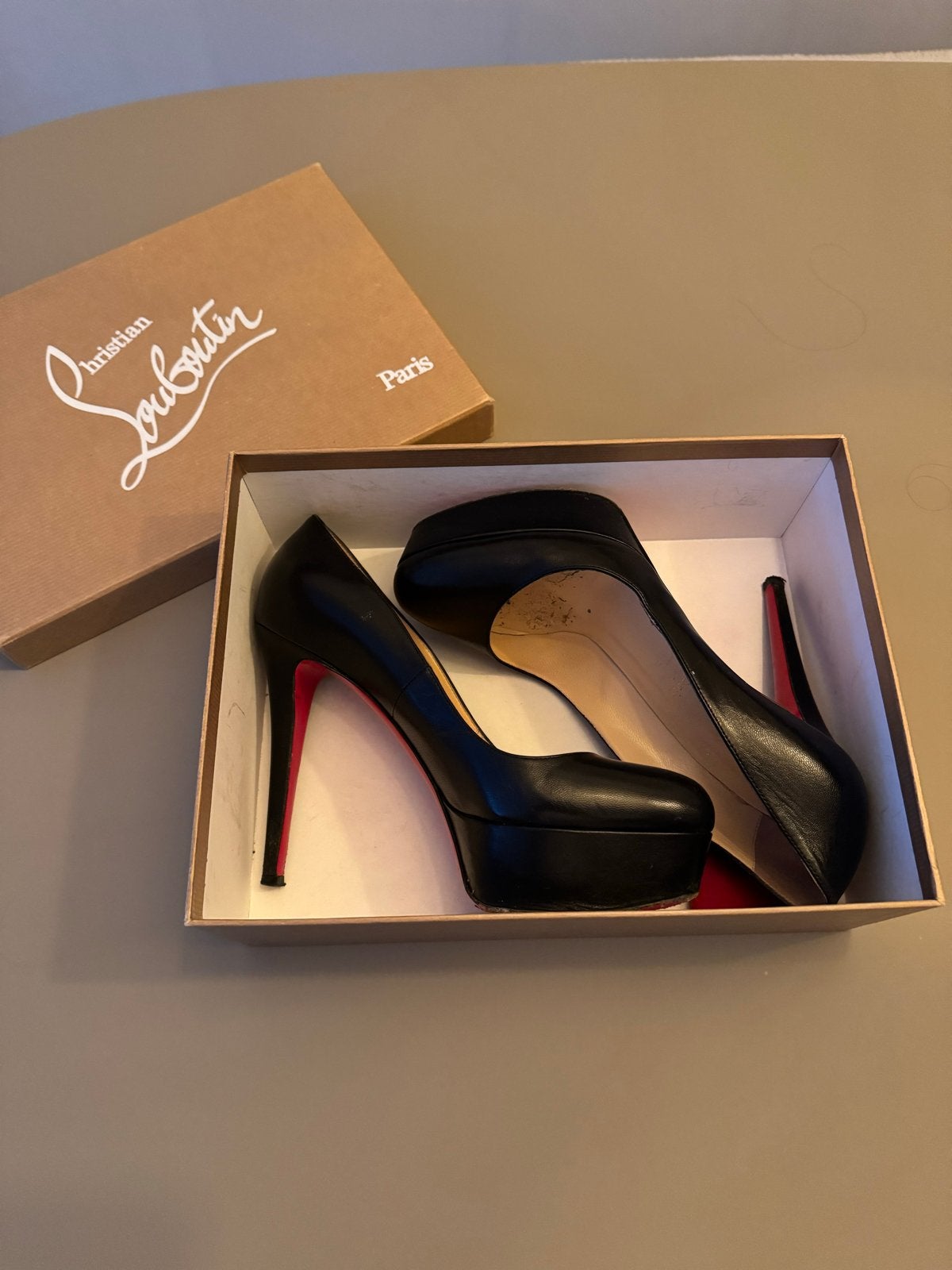 Christian Louboutin Bianca 120 KID - Maat 39, Ophalen of Verzenden, Gedragen, Zwart, Pumps