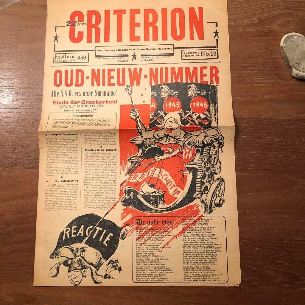3-1-1946 Criterion Oud-Nieuw-Nummer 1945-1946. Veertiendaags, Ophalen of Verzenden, Overige soorten, Nederland, Boek of Tijdschrift
