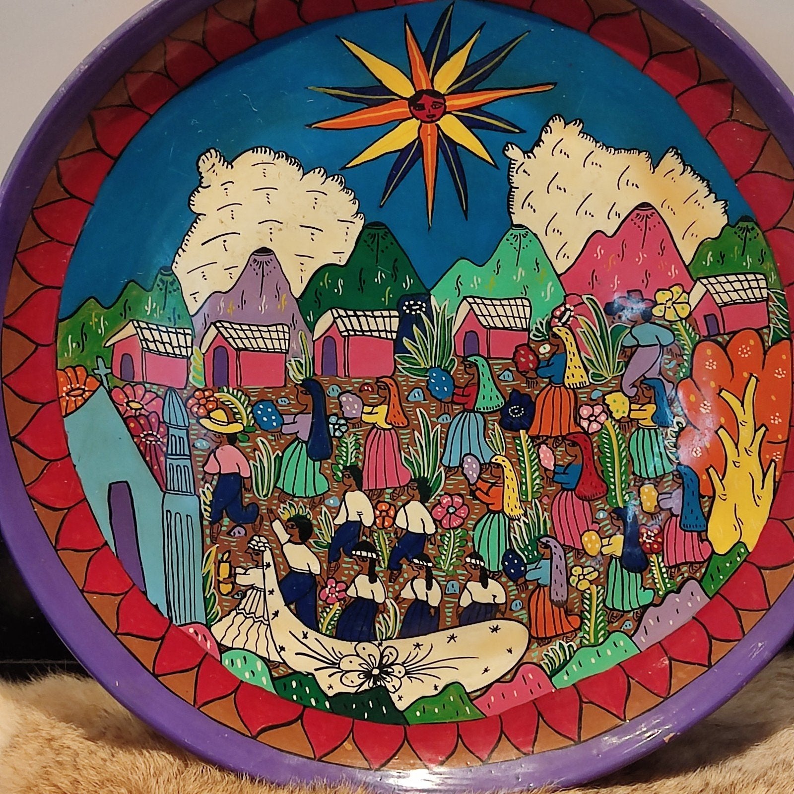 Decoratieve Mexicaanse Aardewerken Schaal - Handgeschilderd, Ophalen of Verzenden