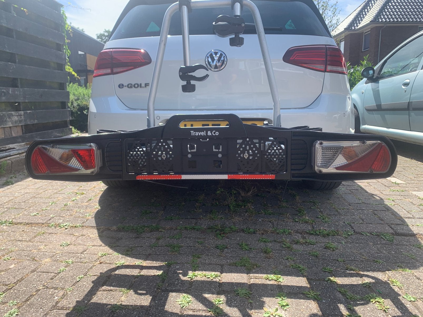 Travel & co fietsendrager voor twee e bike, Auto diversen, Fietsendragers, Ophalen, Zo goed als nieuw, 2 fietsen, Trekhaakdrager