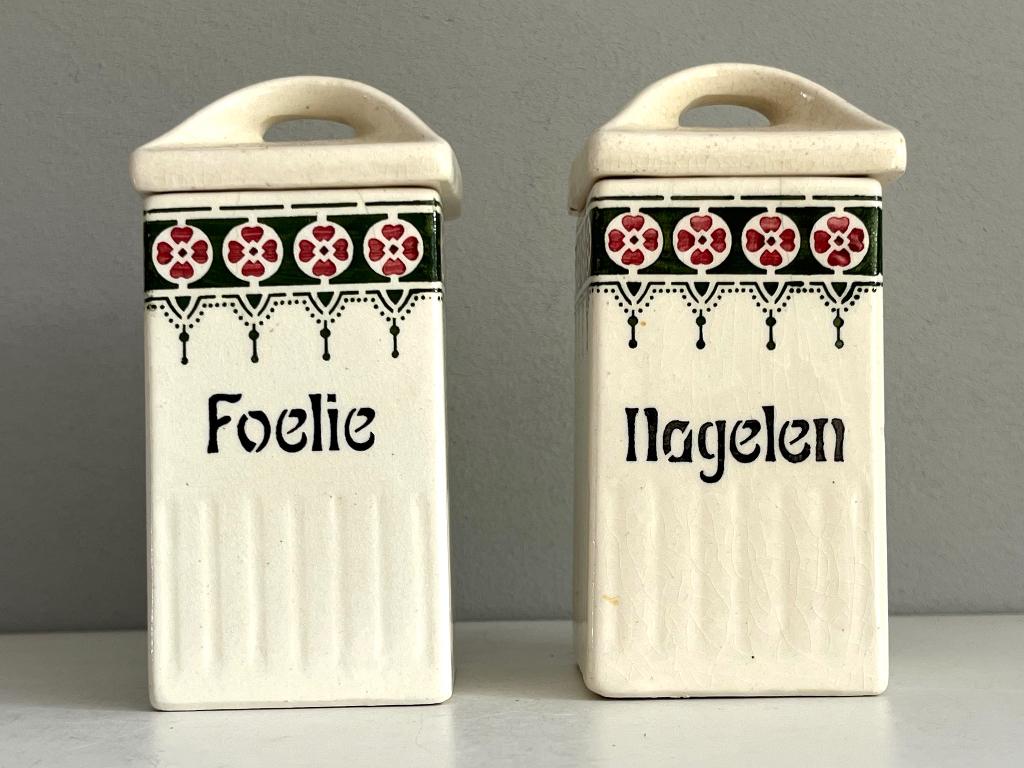 Antieke potjes voor Foelie en Nagelen, Ophalen of Verzenden