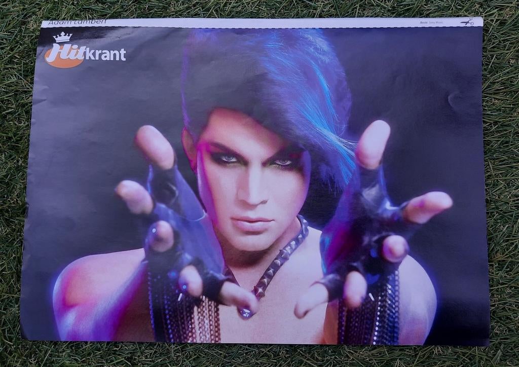 Poster A4 Hitkrant 2008 Adam Lambert / John Mayer, Gebruikt, A4 of kleiner, Rechthoekig Liggend, Ophalen of Verzenden