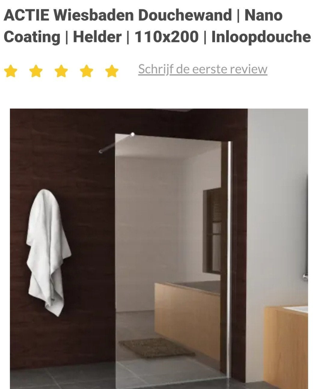 Nieuwe Wiesbaden douchewand chroom met Nano coating, Ophalen, Nieuw, Met douche
