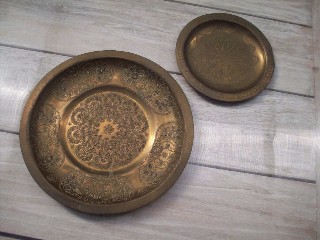 2 massieve geel koper antique mooie schalen., Antiek en Kunst, Ophalen of Verzenden