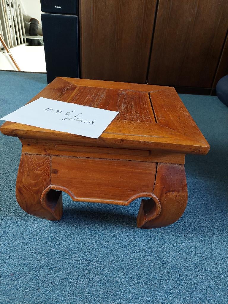 Tafeltje teak, Ophalen, Minder dan 45 cm, Minder dan 55 cm, Gebruikt