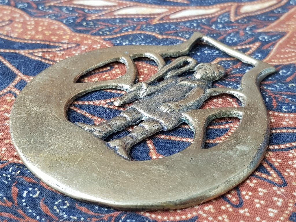 Zeldzaam antiek man met staf kleppermannetje uit Engeland., Ophalen of Verzenden, Koper