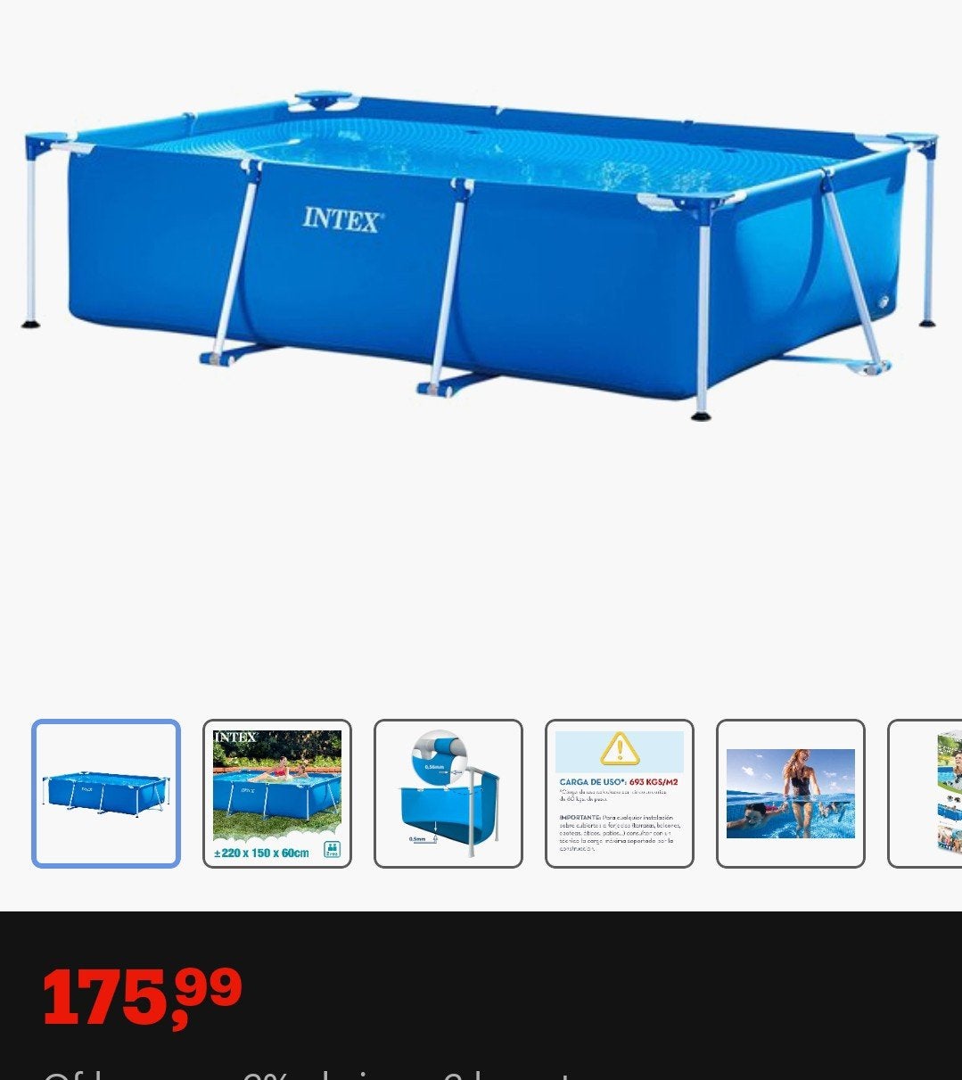 Intex zwembad - Intex Rectangular Frame Zwembad 2.6 m, Tuin en Terras, Tuinwanddecoratie, Ophalen, Zo goed als nieuw