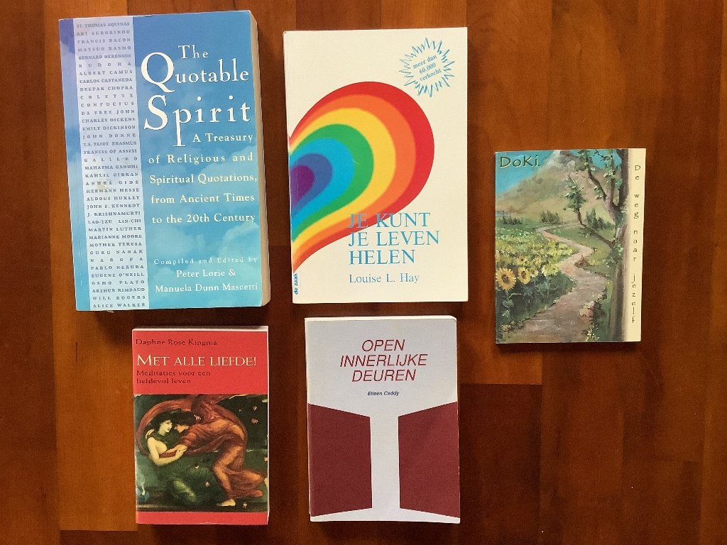 6 boeken New Age inspiratie teksten L Hay E Caddy DR Kingma, Boeken, Esoterie en Spiritualiteit, Gelezen, Spiritualiteit algemeen