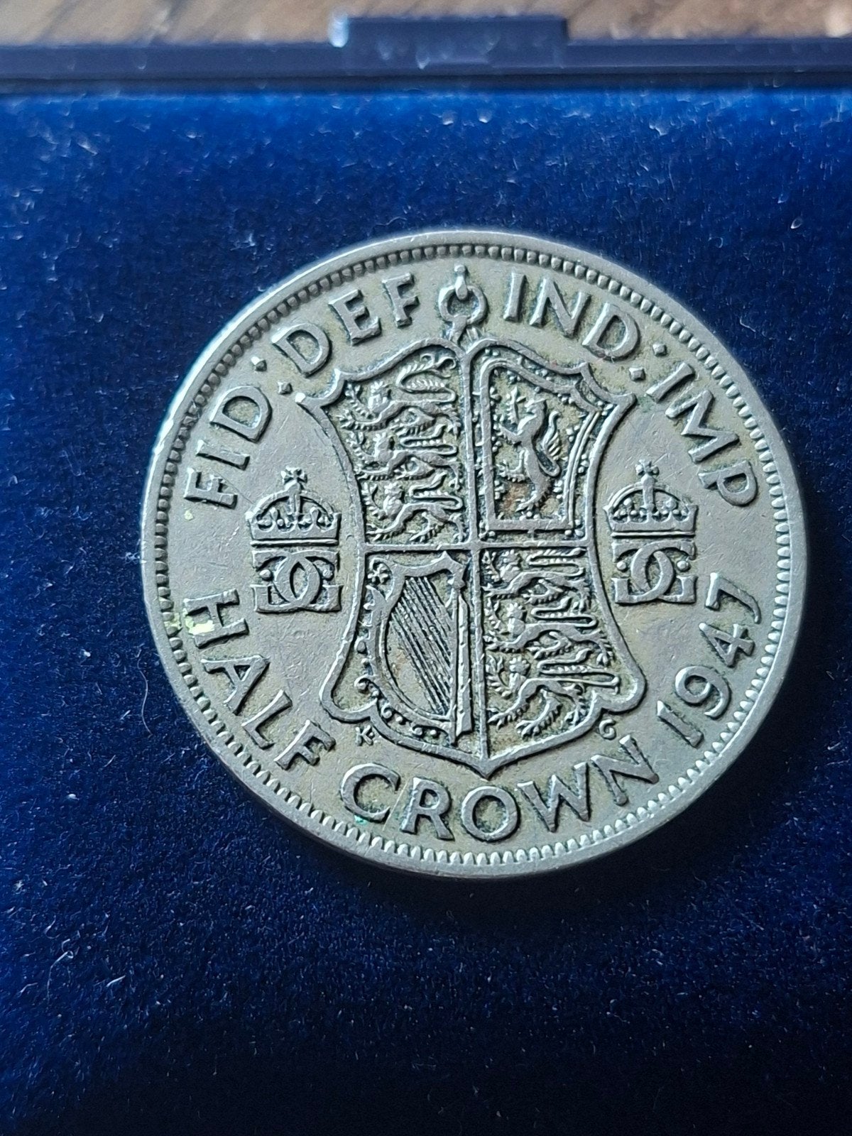 Half Crown munt 1947 George VI Groot-Brittannië, Ophalen of Verzenden, Overige landen, Losse munt