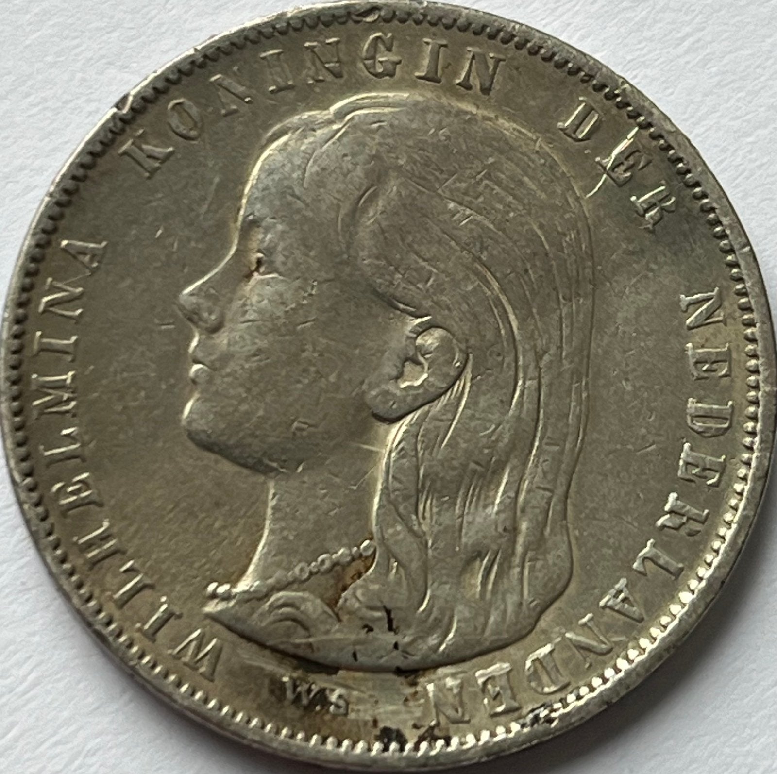 Zilveren gulden 1897, Ophalen of Verzenden, Koningin Wilhelmina, 1 gulden
