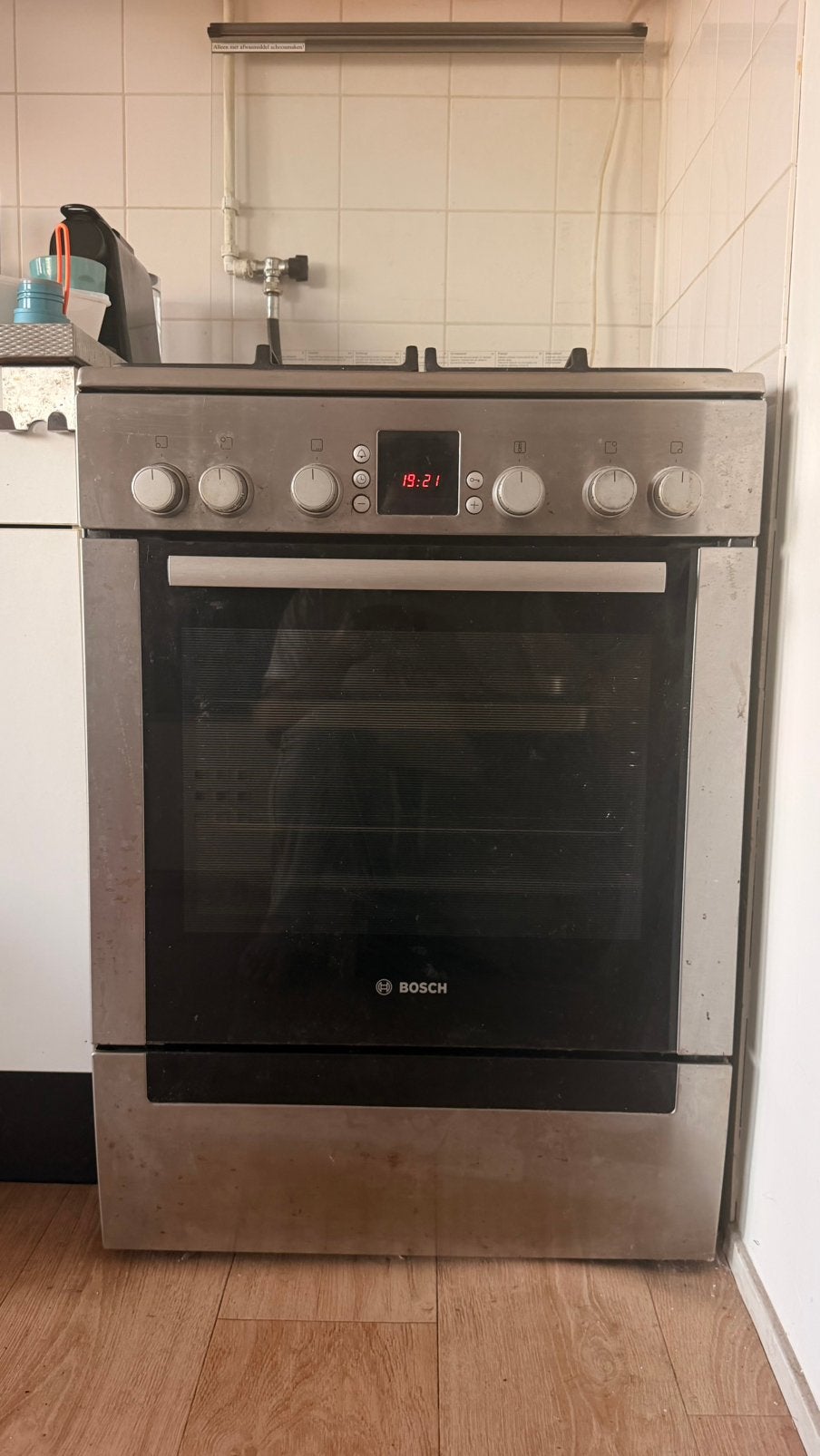 Bosch gasfornuis met elektrische oven, Ophalen, Gebruikt, 4 kookzones, Gas