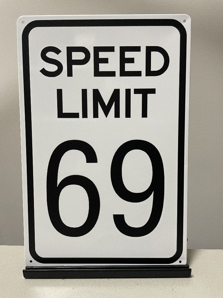 Speedlimit 69 tekstbord, Ophalen of Verzenden, Www.pand50.nl, Info@pand50.nl, Printer 29B Coevorden