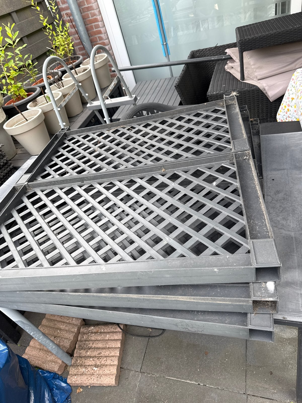 3x Tuin balkon scherm - Privacy en decoratie, Ophalen, Gebruikt