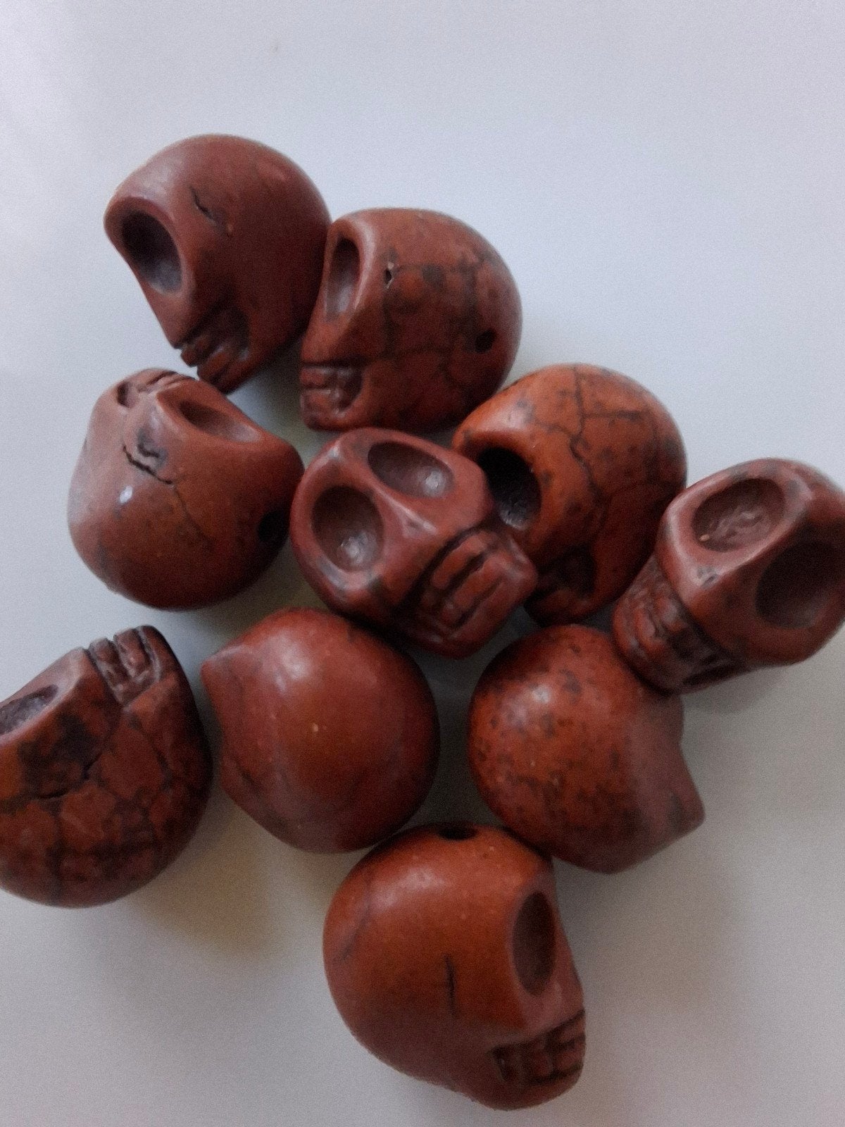 10 stuks howliet kralen bruin doodskop, Kraal, -, -, Nieuw