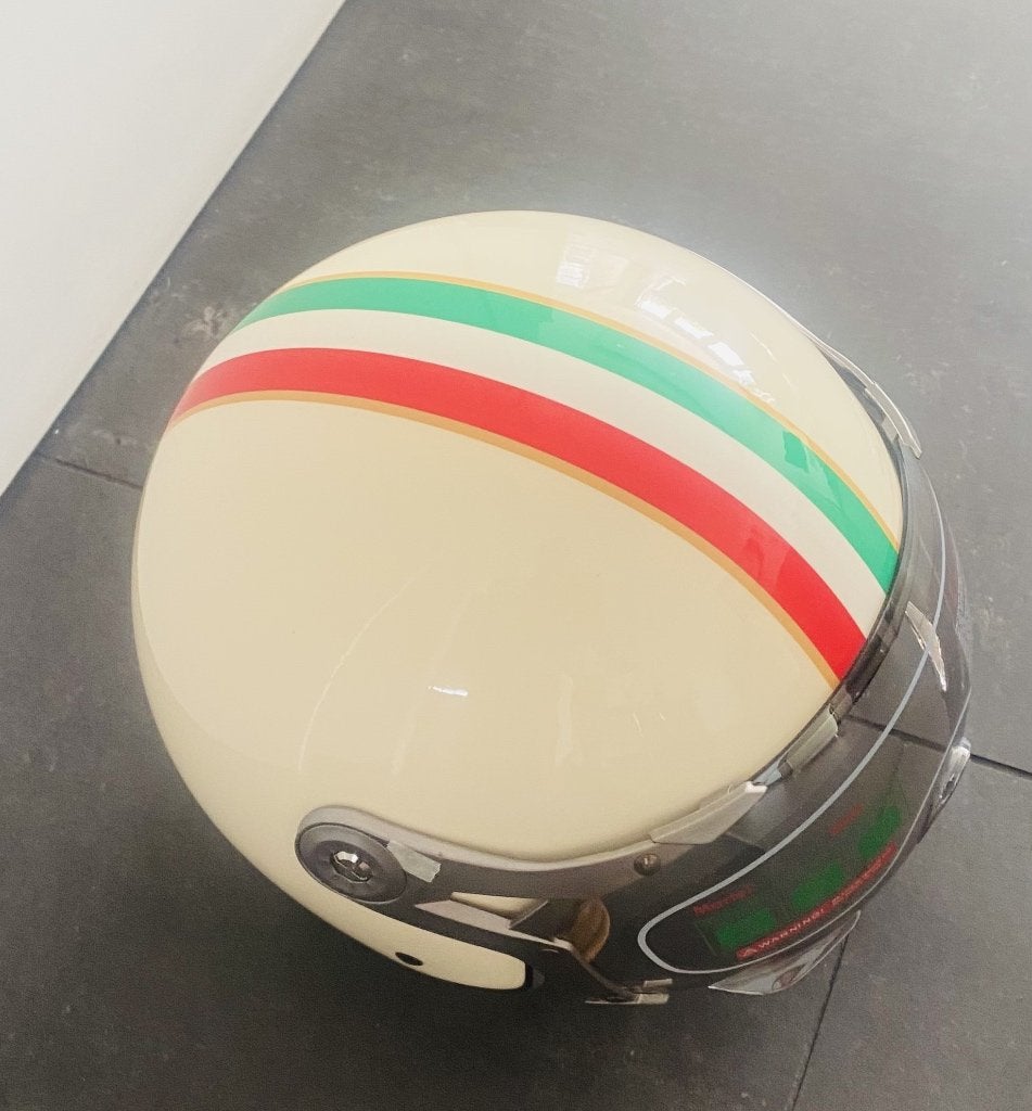 Nieuwe retro jethelm Vespa crème wit Italiaans – maat XL, Ophalen of Verzenden, Nieuw, Extra large of groter, Overige merken
