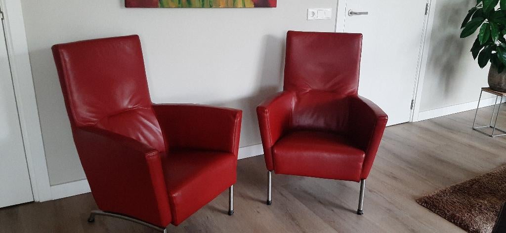 Heerlijk zittende stoelen/fauteuils, Ophalen, Gebruikt, 75 tot 100 cm, Leer