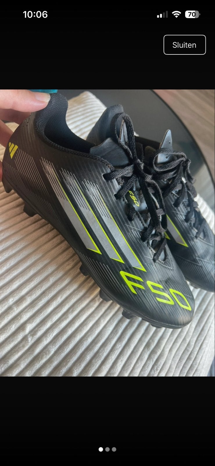 Adidas F50 voetbalschoenen, Ophalen, Gebruikt, Maat XS of kleiner, Schoenen