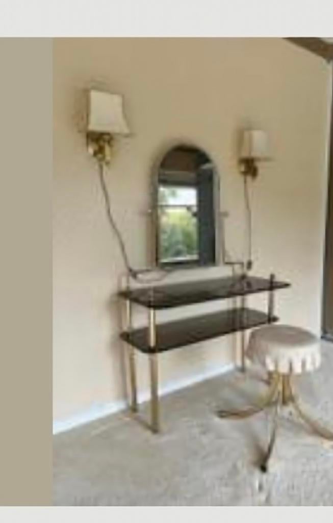 Vintage zware messing kaptafel, Huis en Inrichting, Tafels | Kaptafels, Ophalen, Zo goed als nieuw, 50 tot 100 cm, Minder dan 100 cm