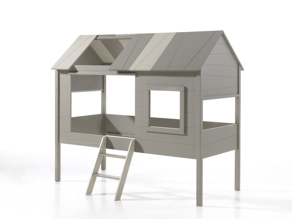 Charlotte boomhut/huisbed - 90x200 - Grijs/taupe, Niet ingevuld, Niet ingevuld, Nieuw, Ophalen of Verzenden