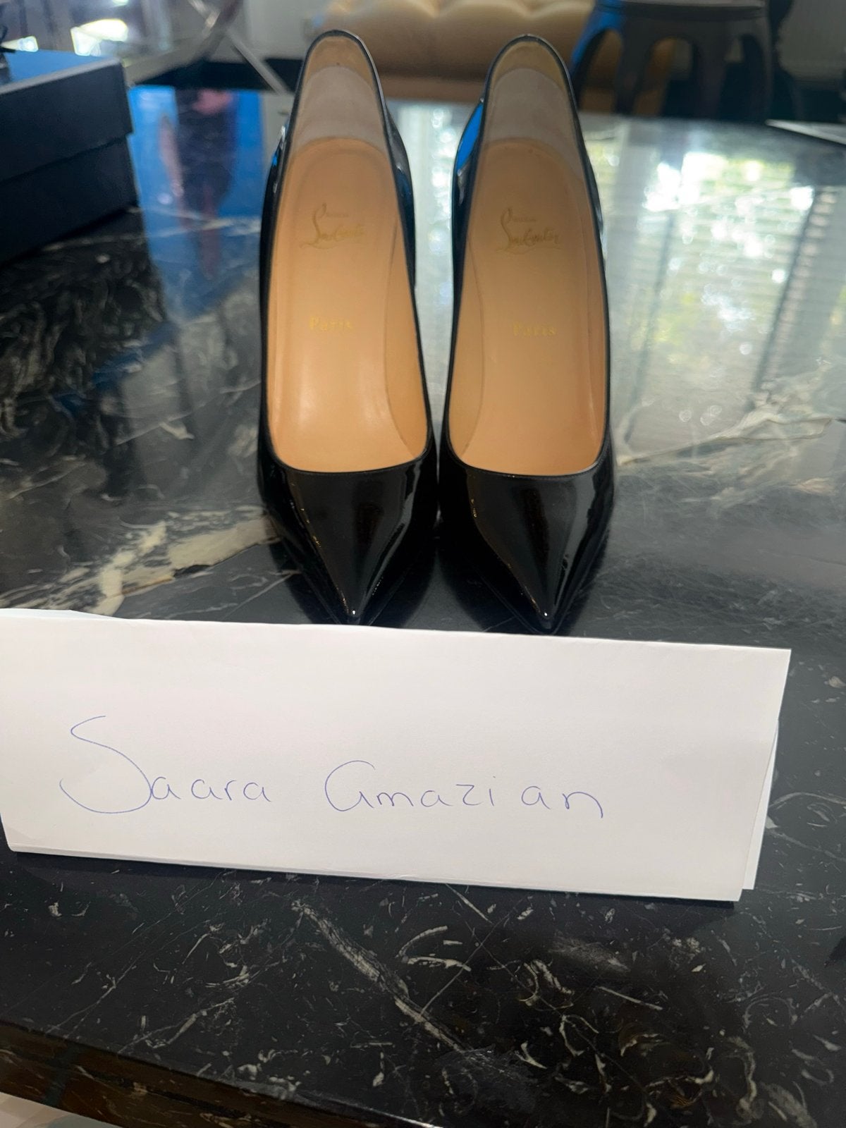Christian Louboutin Zwarte Lakleren Pumps, Ophalen of Verzenden, Gedragen, Zwart, Pumps