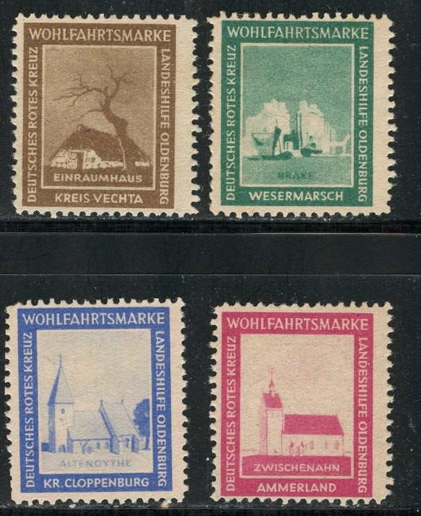 Lokal Oldenburg 1-4 I ongebruikt getand, Verzenden, Overige periodes, Postfris