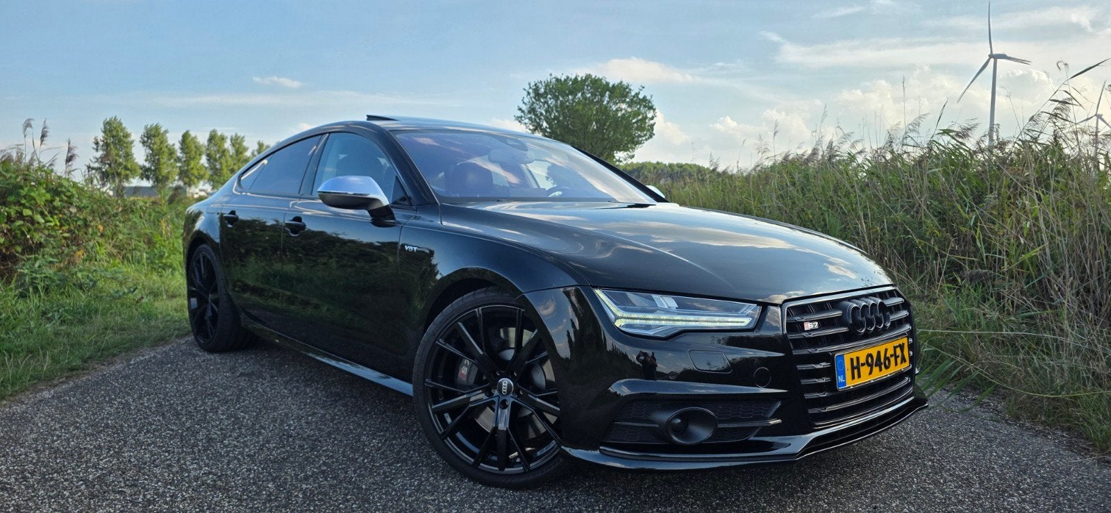 Audi A7 S7 4.0 Tfsi Quattro 450pk S Tronic 2015 Zwart, Auto's, 8 cilinders, 4 stoelen, 11 km/l, Vierwielaandrijving