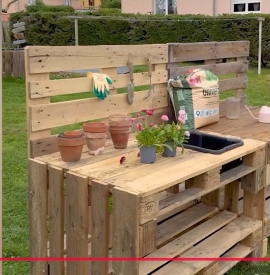 5 stevige europallets voor tuinbank tafel setje bed zelfbouw, Ophalen, Gebruikt, Hout