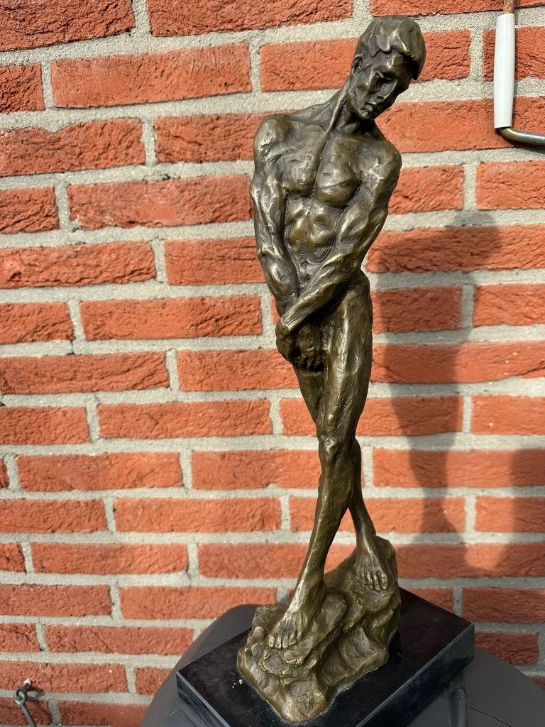 bronzen sculptuur gespierde man, Antiek en Kunst, Ophalen of Verzenden, Brons, Beeld