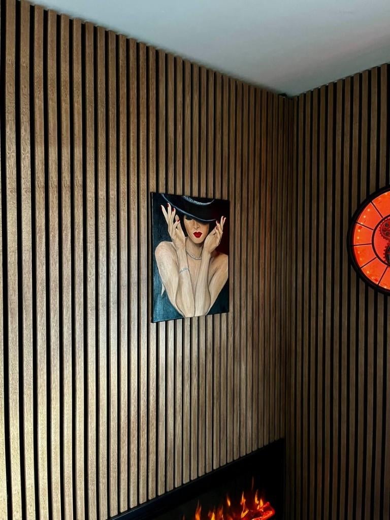Schilderij met vernis afwerking - La Mystique, Antiek en Kunst, Kunst | Schilderijen | Klassiek, Ophalen of Verzenden