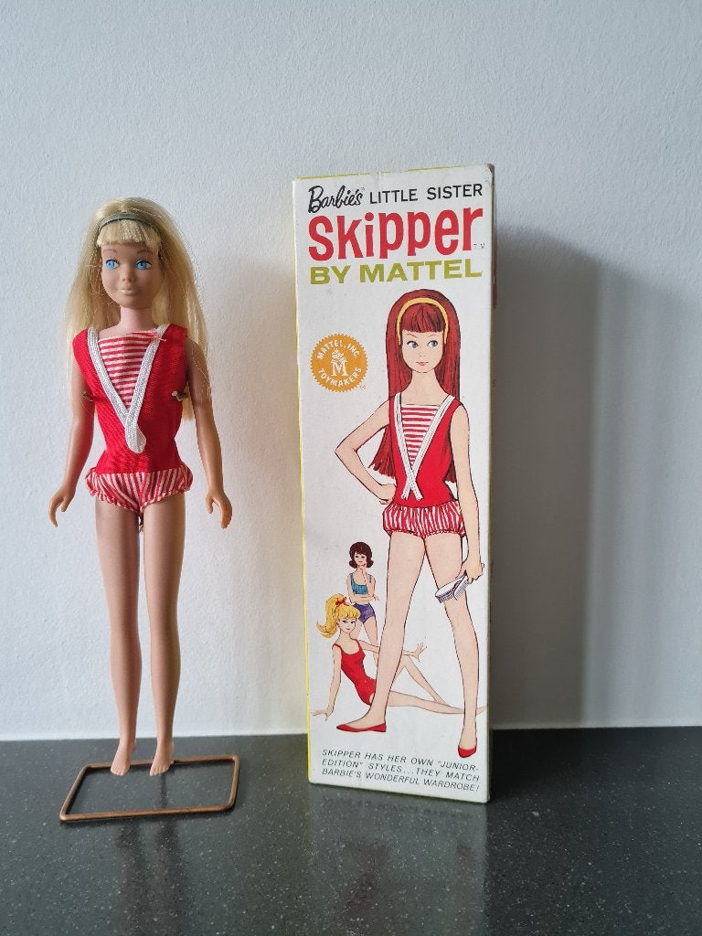 Vintage Barbie's Little Sister Skipper Pop (1963) met doos, Verzamelen, Ophalen, Zo goed als nieuw, Pop